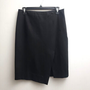 White House Black Market Ponte Straight Skirt 6 Asymmetrical Hem Lined Stretch